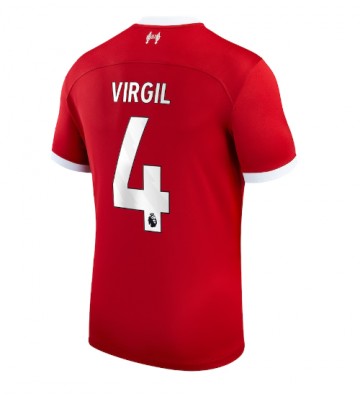 Liverpool Virgil van Dijk #4 Replica Home Stadium Shirt 2023-24 Short Sleeve
